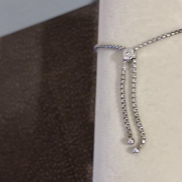 Diamond Heart Adjustable Sliding Chain on Bracelet - Picture 3 of 11